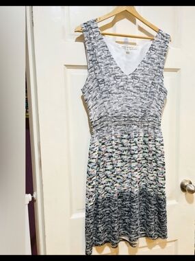 Max Studio V-Neck Midi Dress With Ships